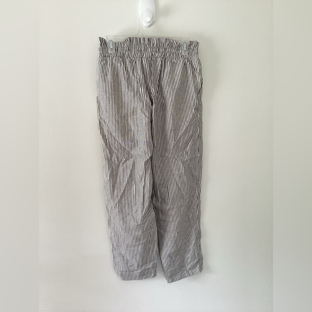 NWT A New Day cropped striped linen blend tapered pants size small - Picture 2 of 5